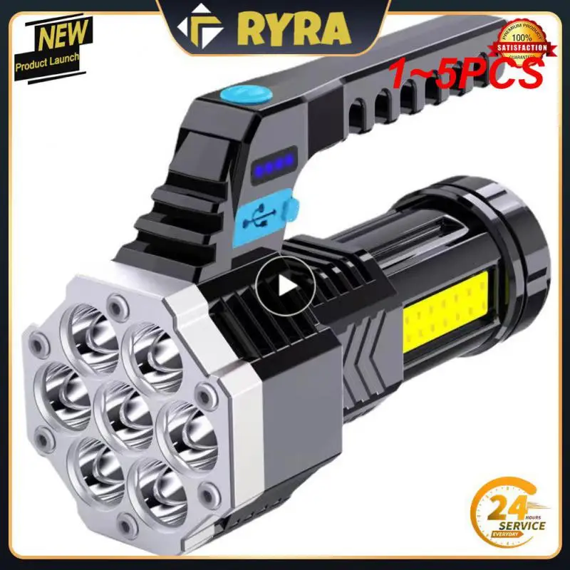 

1~5PCS High Power Led Flashlights Cob Side Light Lightweight Outdoor Lighting ABS Material 7LED Rechargeable Flashlight