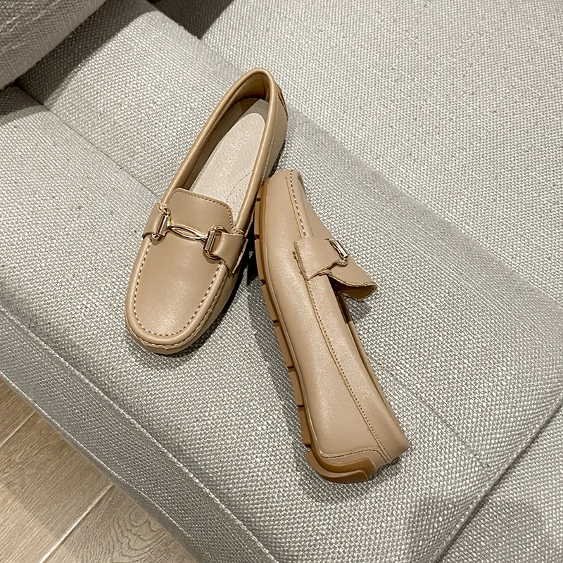 Ranbetty Women's Cow Leather Casual Penny Loafers Ladies Moccasins Soft Casual Walking Driving Comfort Slip-On Fashion Boat Shoe