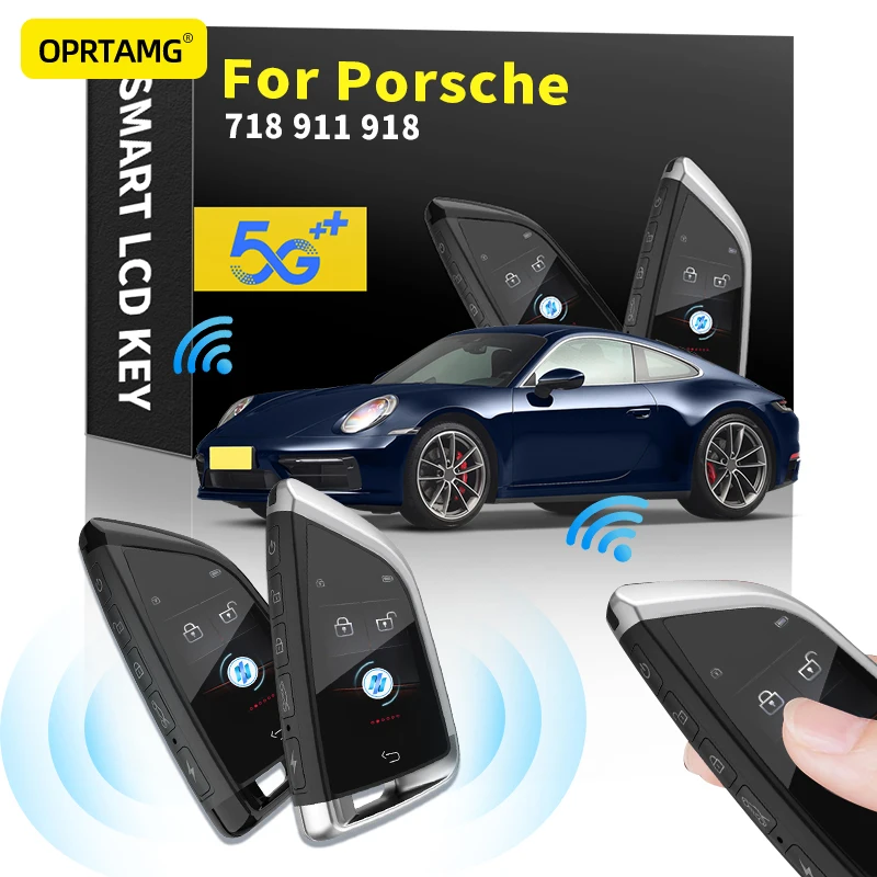 

2022 модифицированный ключ для Porsche 718 911 918 автомобильный смарт-ключ дистанционного управления ЖК-дисплей смарт-брелок автомобильные аксессу...