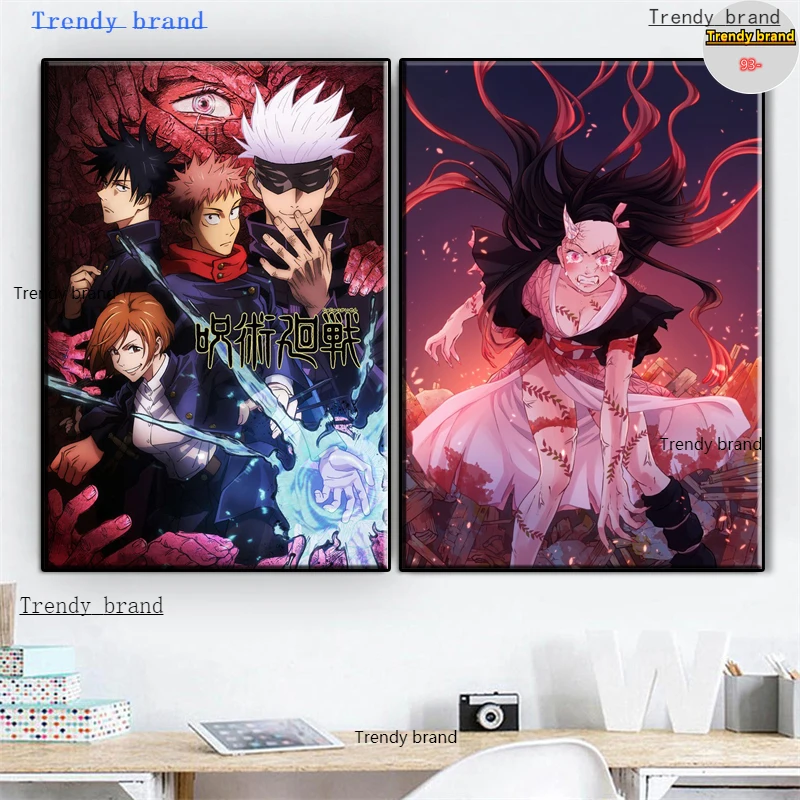 

Japanese Demon Slayer Anime Canvas Painting Art Nordic Posters and Prints Wall Pictures for Living Room Decoration Frameless