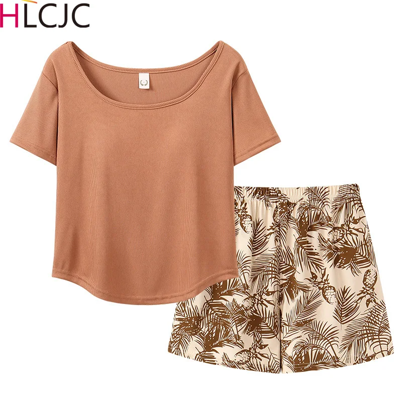 

Летние гладкие пижамные комплекты, женская пижама, одежда для сна, ночная рубашка, женская пижама, верх приблизительно 3XL + штаны, домашняя одежда с нагрудной подушкой