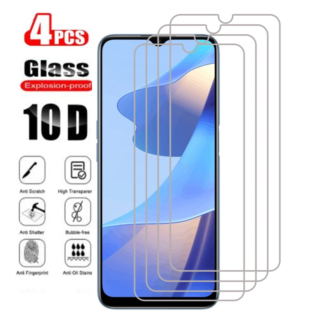 

4Pcs Tempered Glass For OPPO A77 A77S A16 A52 A53 A53S A55 A72 A73 A92 A92S A95 A94 A96 5G Screen Protector Protective Film