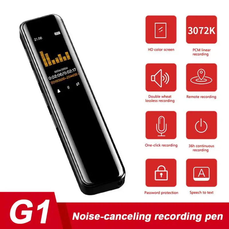 

Mini Portable Digital Voice Activated Recorder For Lectures And Meetings Noise Reduction Clear Audio Sound Recorder MP3 Black