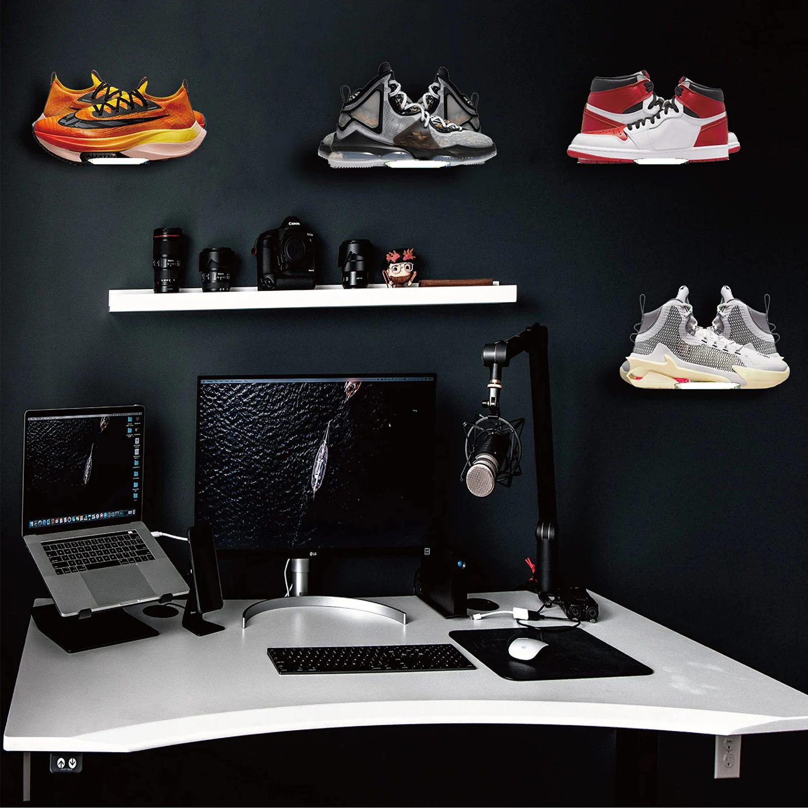 Радужные полки для кроссовок Радужный дисплей детской обуви настенный стеллаж