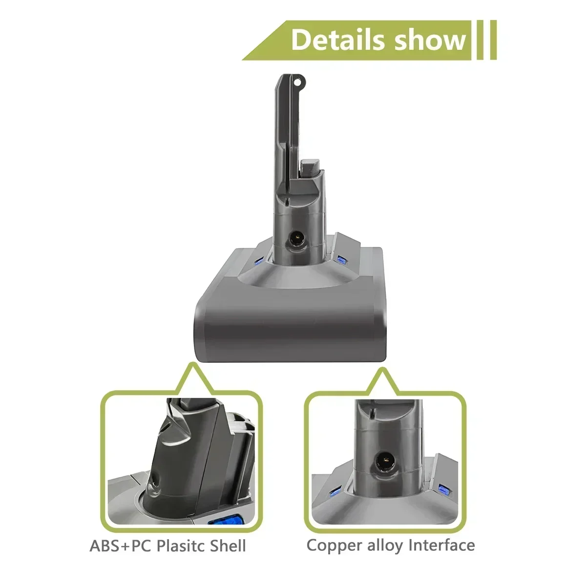 Original 21.6V 6000mah/8000mAh Replacement Battery for Dyson V8 Absolute Handheld Vacuum Cleaner For SV10