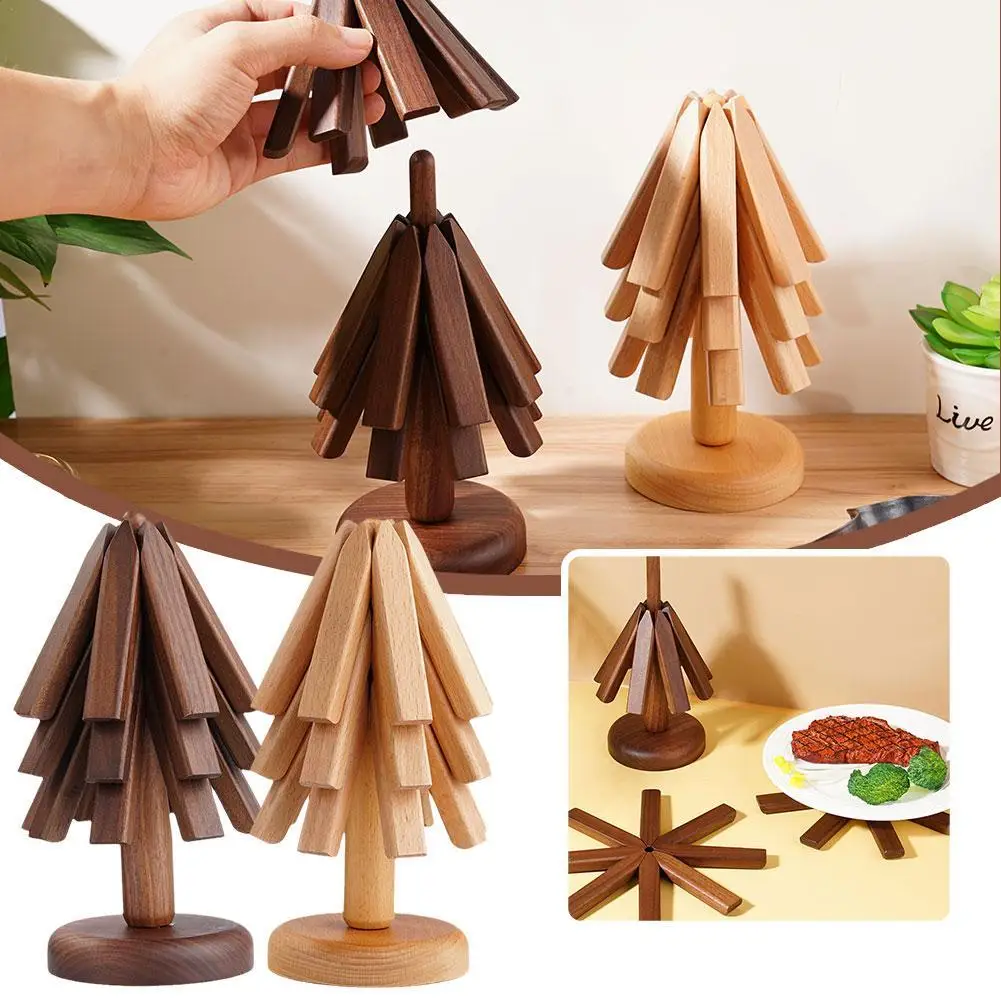 

Wooden Trivets for Hot Dishes Tree Shape Trivet Set Coaster for Teapot Hot PotsTree Art for Wood Coasters Set of 3 Wooden Coaste