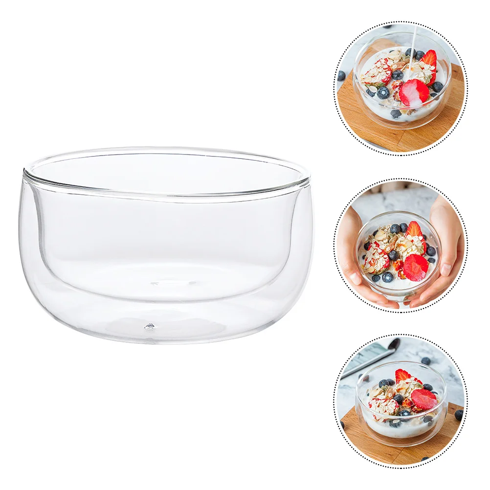 

Bowl Glass Bowls Serving Dessert Mixing Salad Cereal Soup Transparent Ice Cream Double Fruit Snack Platter Clearramekins Layer