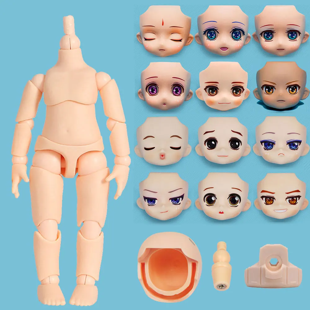 New Normal White Ymy Doll Body + Head + Face 10Cm Moveable Joints Doll with Makeup Diy Toys Replaceable Accessories for Gsc Head