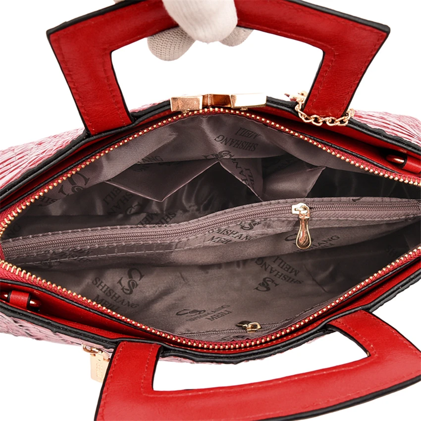 fashion crocodile pattern handbags womens designer high quality luxury leather shoulder crossbody bags large hand bag for ladies free global shipping