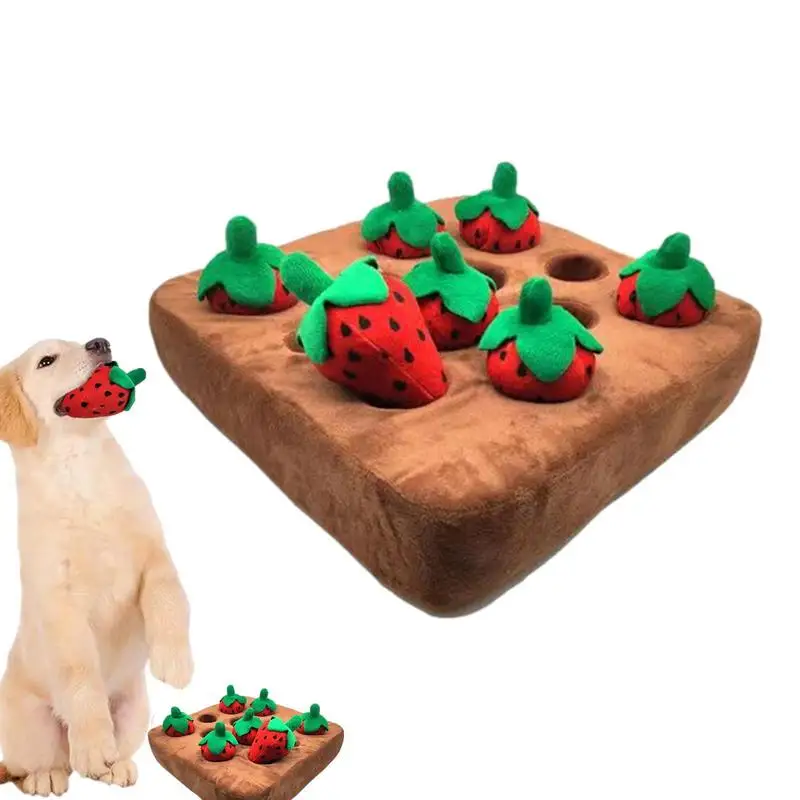

Pet Dog Snuffle Mat Plush 12 Strawberry Plush Vegetable Field Innovative Plush Vegetable Field Pull Strawberry Puppy Chew Toy