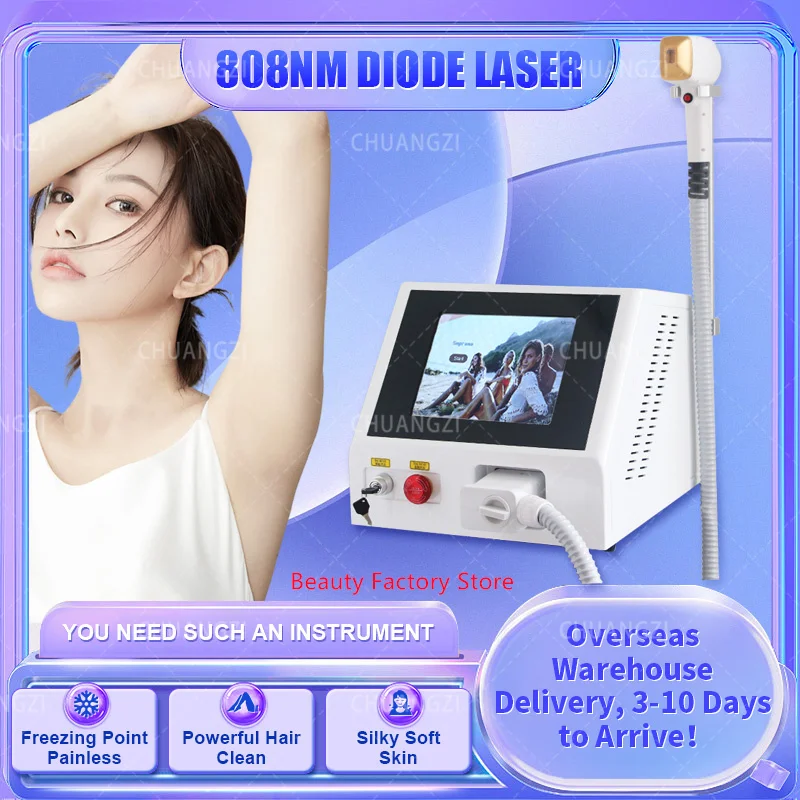 Home Use Or Salon 2000w Painless Ice Platinum 3 Wavelength 755 808 1064nm 808nm Diode Laser Hair Removal Machine Hair Remover