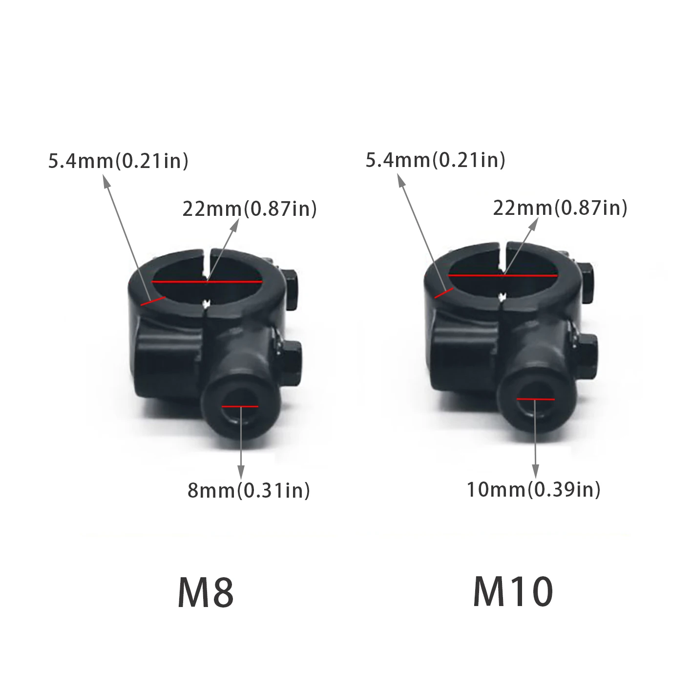 

Крепление на руль мотоцикла 7/8/22 мм, 8/10 мм