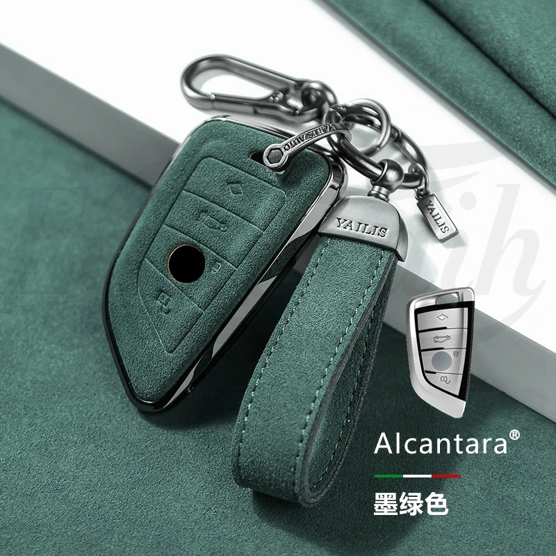 

Автомобильный брелок для ключа из алькантары, чехол для BMW G20 G30 X1 X3 X4 X5 G05 X6 F20 G21 f40 f80 35i 3 5 7, аксессуары для интерьера