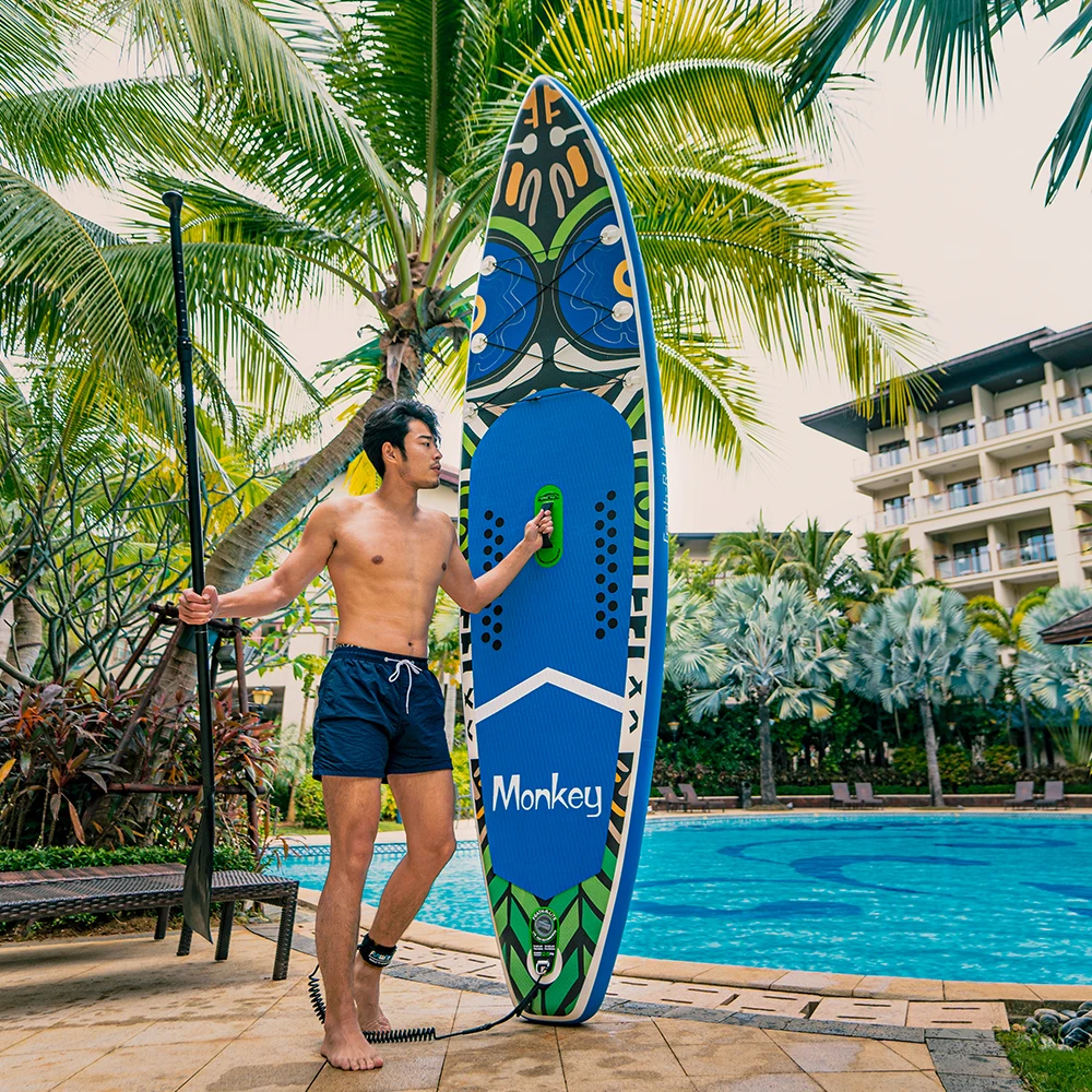 

FunWater11'Paddle Inflatable SUP Stand Up Paddle Board Accessories Carry Bag Bottom Fins Paddling Surf Control NonSlip Deck