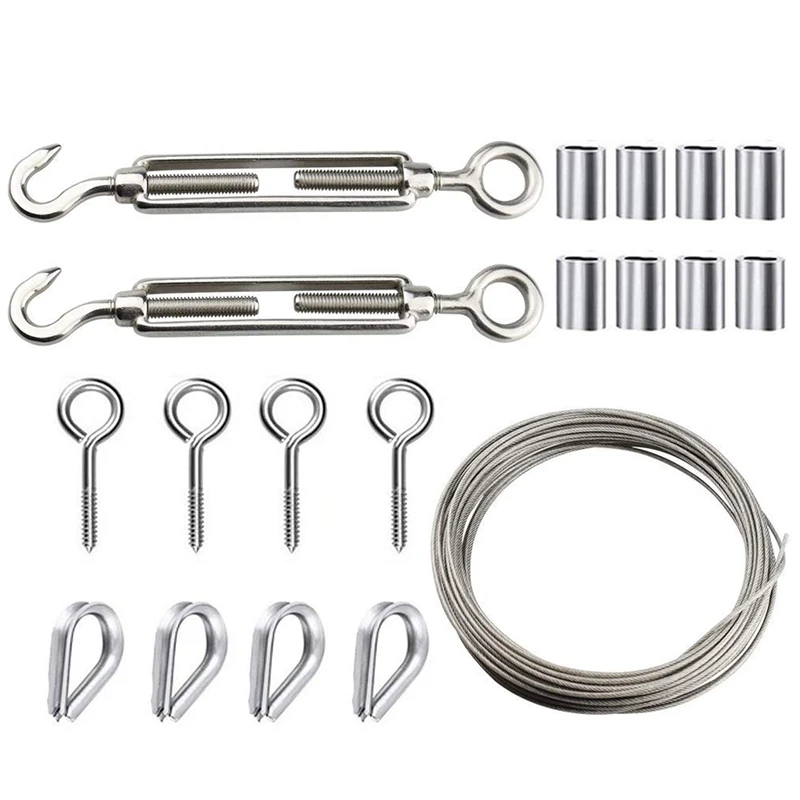 

Best 15Mx2mm Stainless Steel Cable With Steel Cable Outdoor Lamp Suspension Kit Thimble Clamp Wire And Cable Clamp