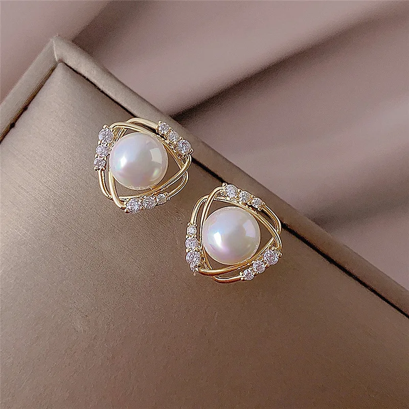 

4 Style Women's White Simulated Pearl Heart/Cross Earrings New Date Wedding Jewelry Fashion Gifts