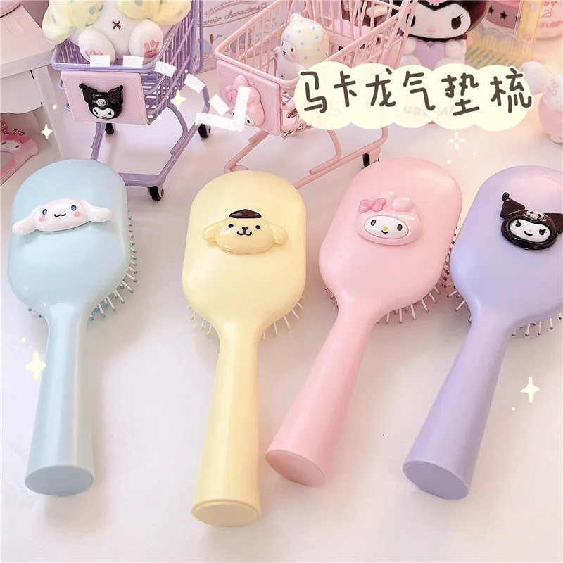 

Kawaii Kuromi My Melody Cinnamoroll Large Air Cushion Comb Massage Air Bag Comb Women Anime Sanrioed Girl's Heart Comb