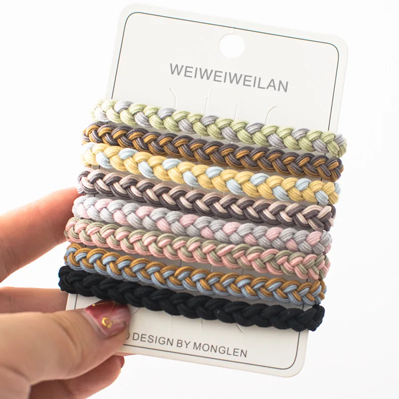 

Handmade Woven Candy Color Knot Elastic Rubber Bands Tie Gum Hair Accessories For Women And Girls Tie Ponytail Holders Headwear