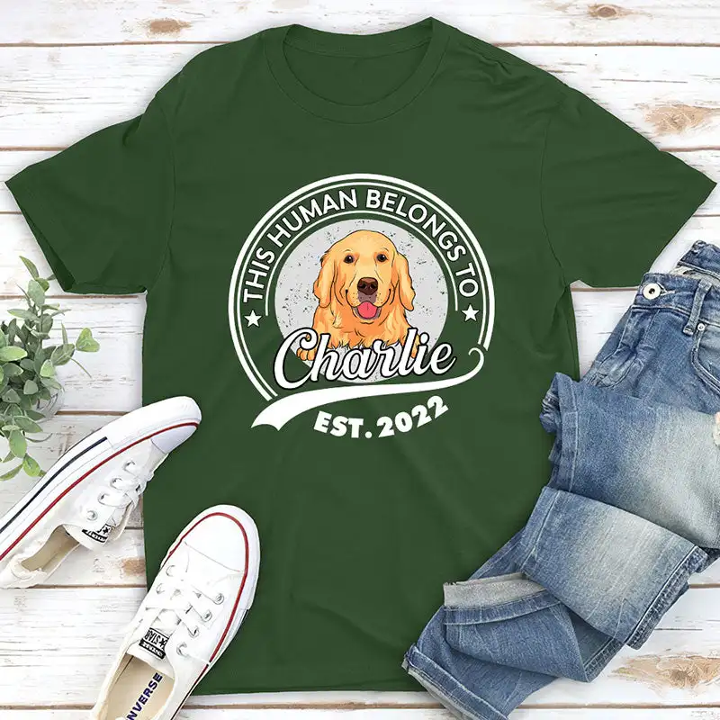

Human Belongs To Dog 2 - Personalized Custom Unisex T-Shirt Human Belongs To Dog 2 - Personalized Custom Unisex T-Shirt