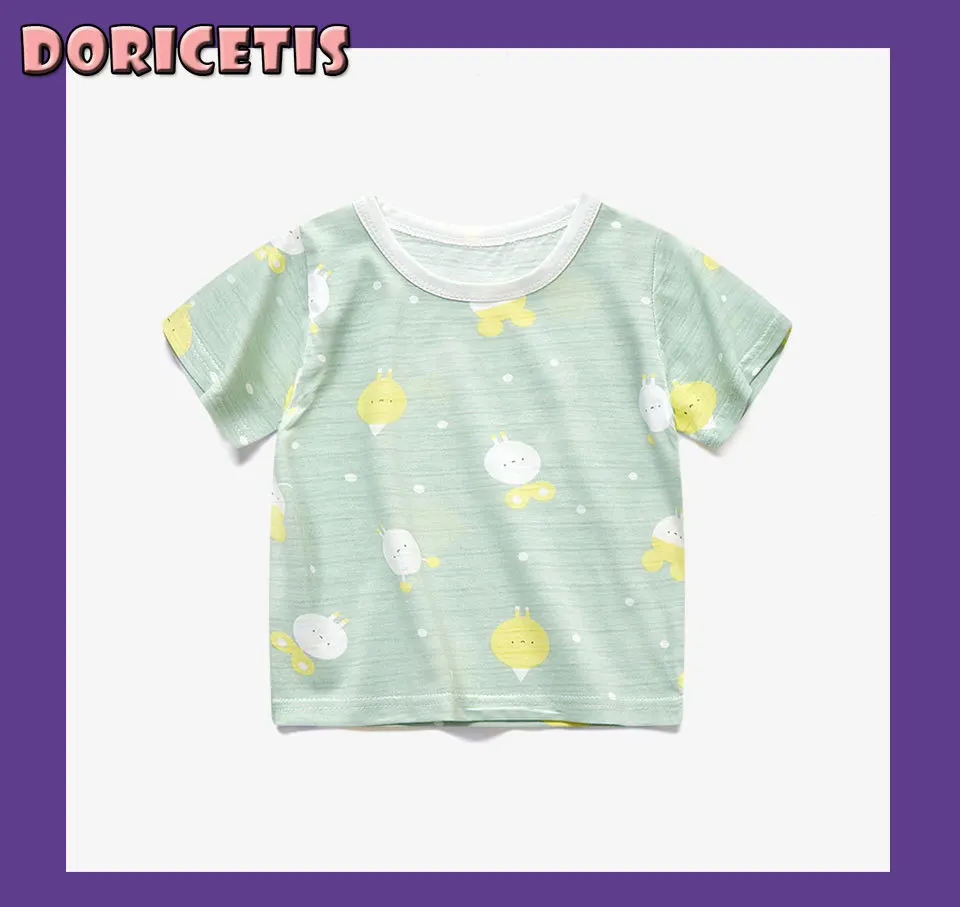 

Children T-Shirt Cute Cartoon Pattern Print Short Sleeve T-Shirt Summer Baby Cozy Cotton Thin Section Casual Tops Kids Clothes