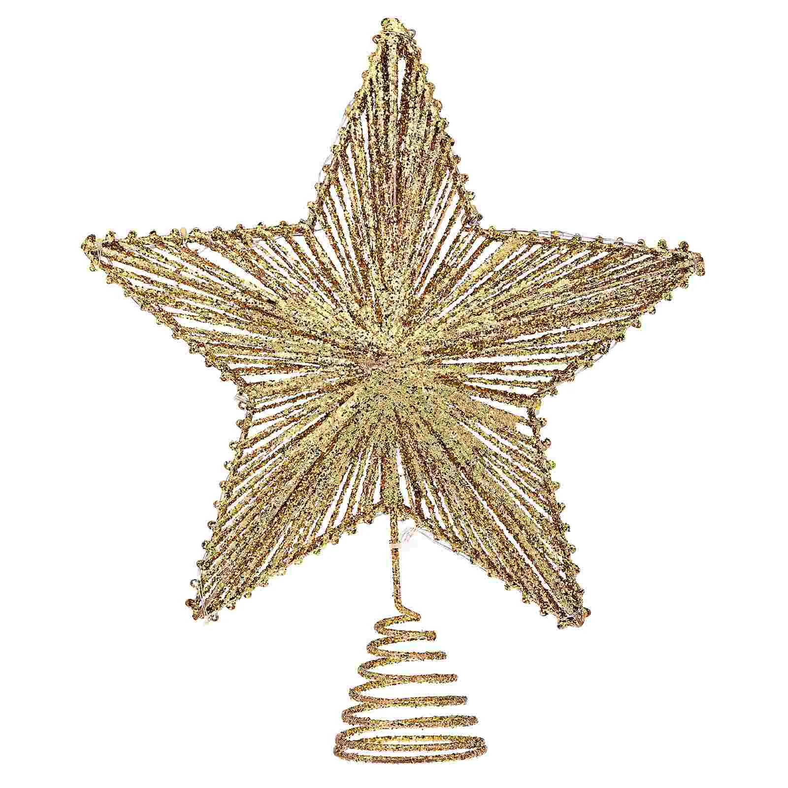 

STOBOK Xmas Tree Star Topper Hollow Glittered Topper Lighted Star with LED Lights Christmas Tree Decor