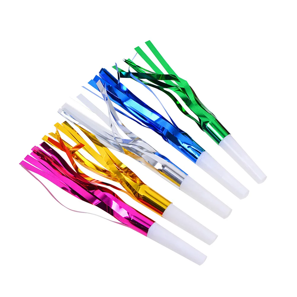 

Party Noise New Years Makers Maker Birthday Blowouts Horn Noisemakers Kids Blow Eve Whistles Metallic Blowers Favors Noisemaker