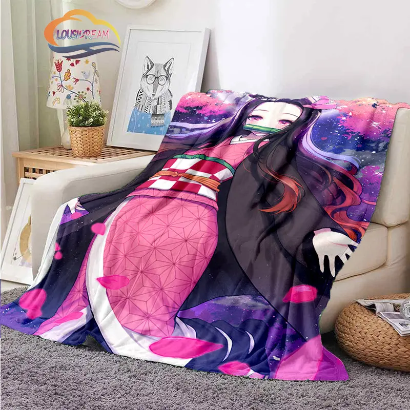 

Demon Slayer Anime Blanket Kamado Nezuko Girls' gift flannel fleece blanket Soft portable all-season blankets