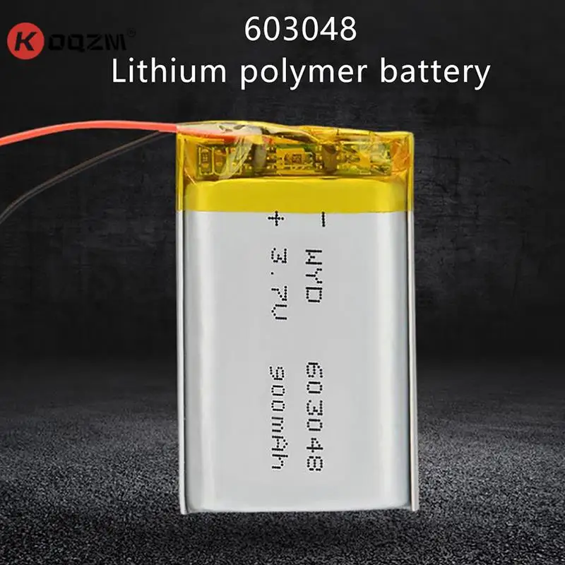 

1pc 3.7V 900mAh Polymer Lithium Rechargeable Battery For GPS Navigator Bluetooth Headset Solar Lamp Devices PS4 603048 Batteries