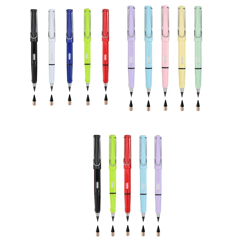 

5Pcs Eternal Pencil With 5 Spare Pen Tip Set Unlimited Writing Pencils Erasable Pen For Kids Painting Drawing Pencils