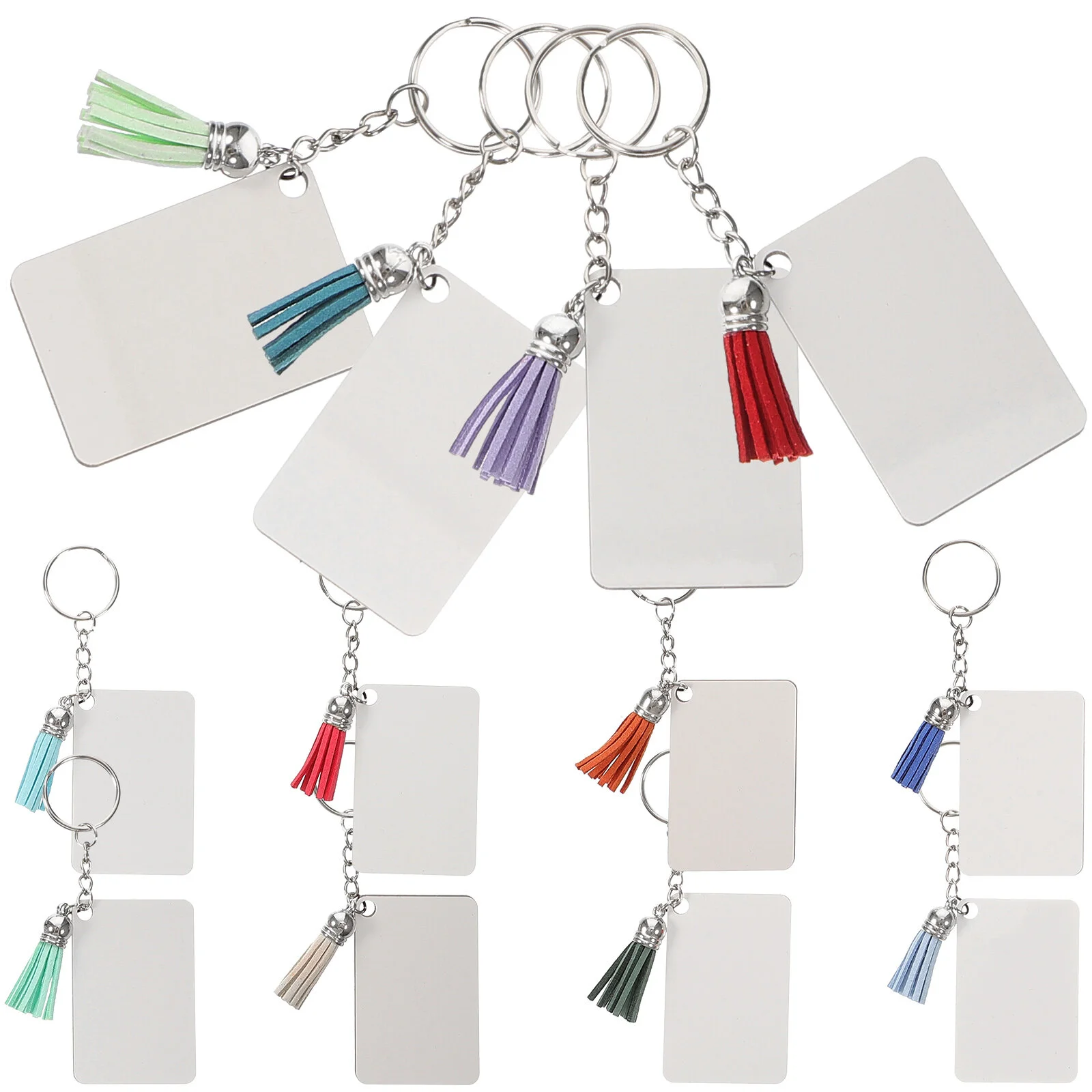 

20 Sets Heat Transfer Key Chain Supplies Blank Keychain Press Sublimation Pendant Keychains DIY Mdf Portable Tags Keys
