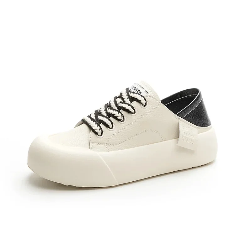 

Женские кожаные кроссовки на платформе, повседневные Дизайнерские кроссовки большого размера, весна-осень 2023