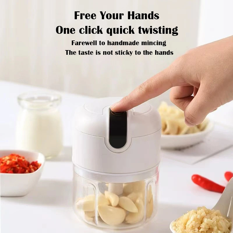 Wireless Electric Garlic Masher Portable Large Capacity One Machine for Multiple Purposes Long Endurance USB Charging Blender
