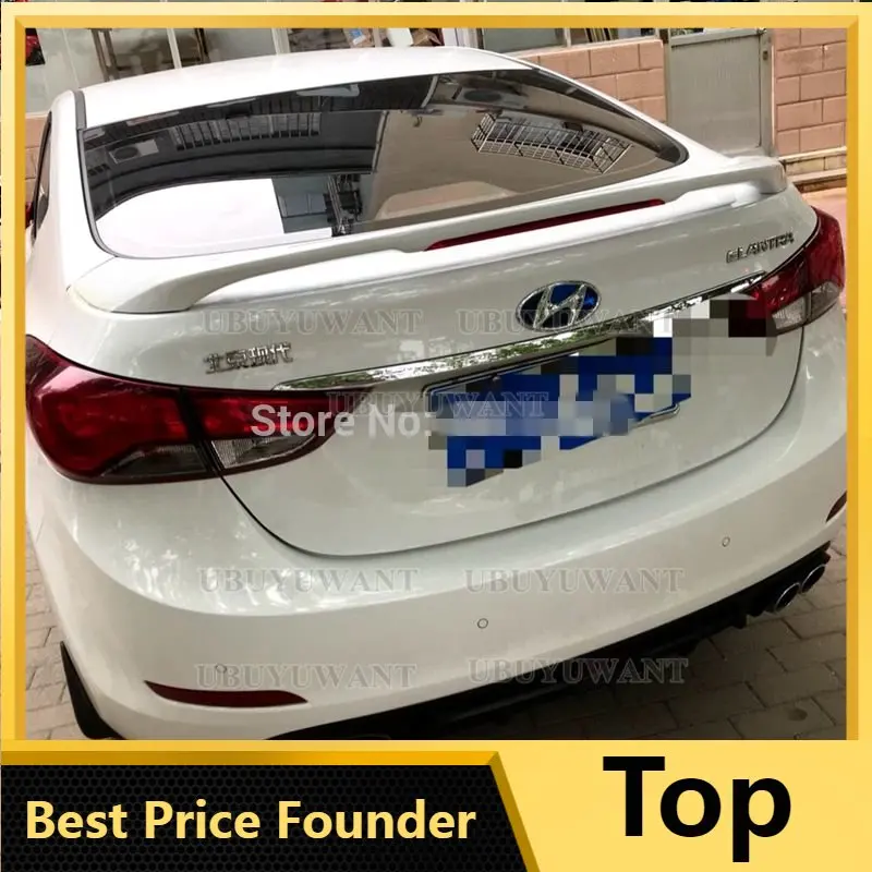 

For Hyundai Elantra Spoiler 2012 2013 14 2015 With LED Light High Quality ABS Material Car Rear Trunk Wing Accessories Body Kit