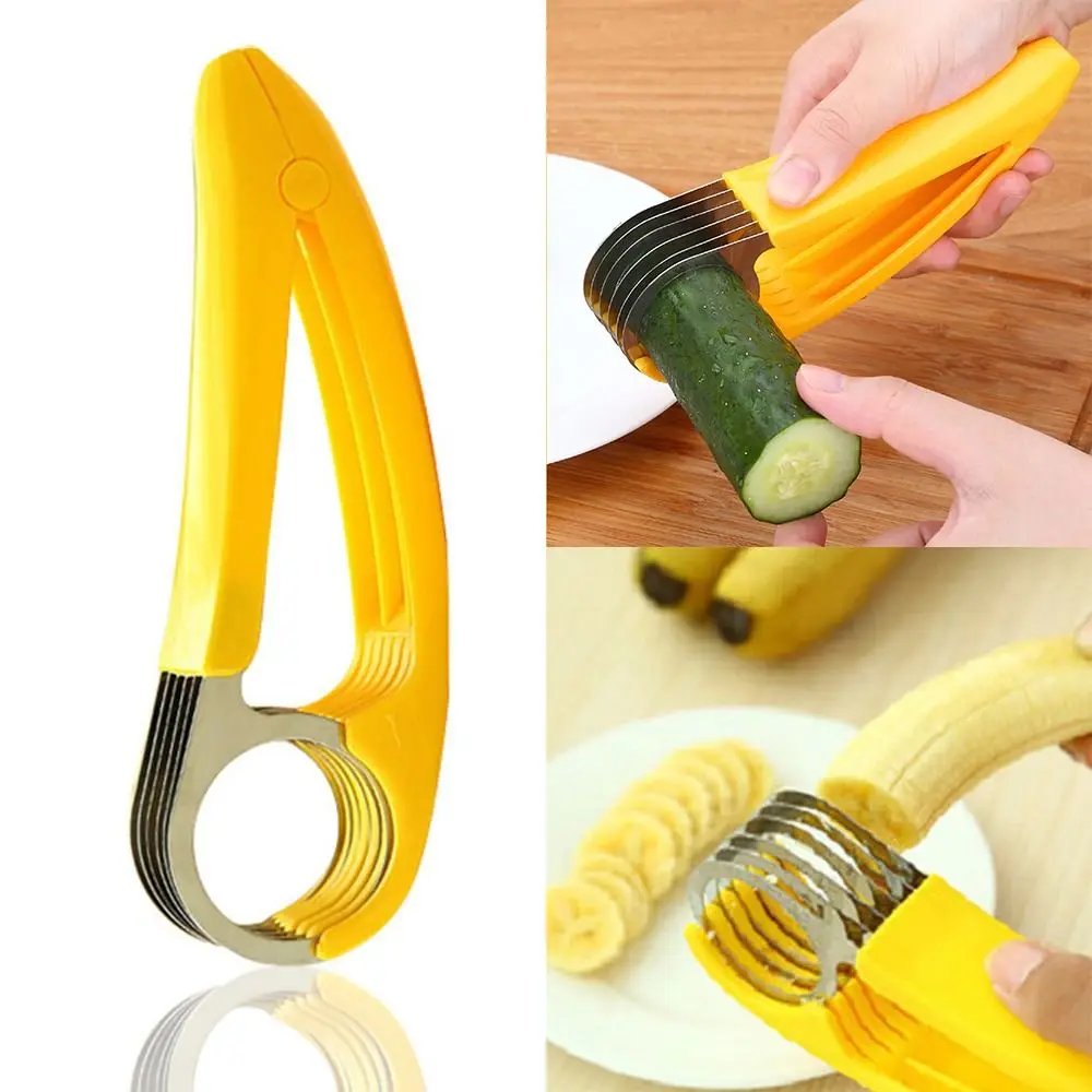 

Quality Sausage Cucumber Stainless Steel Fruit Veggie Cutter Banana Slicer Kitchen Gadget Tools Kitchen Accessories