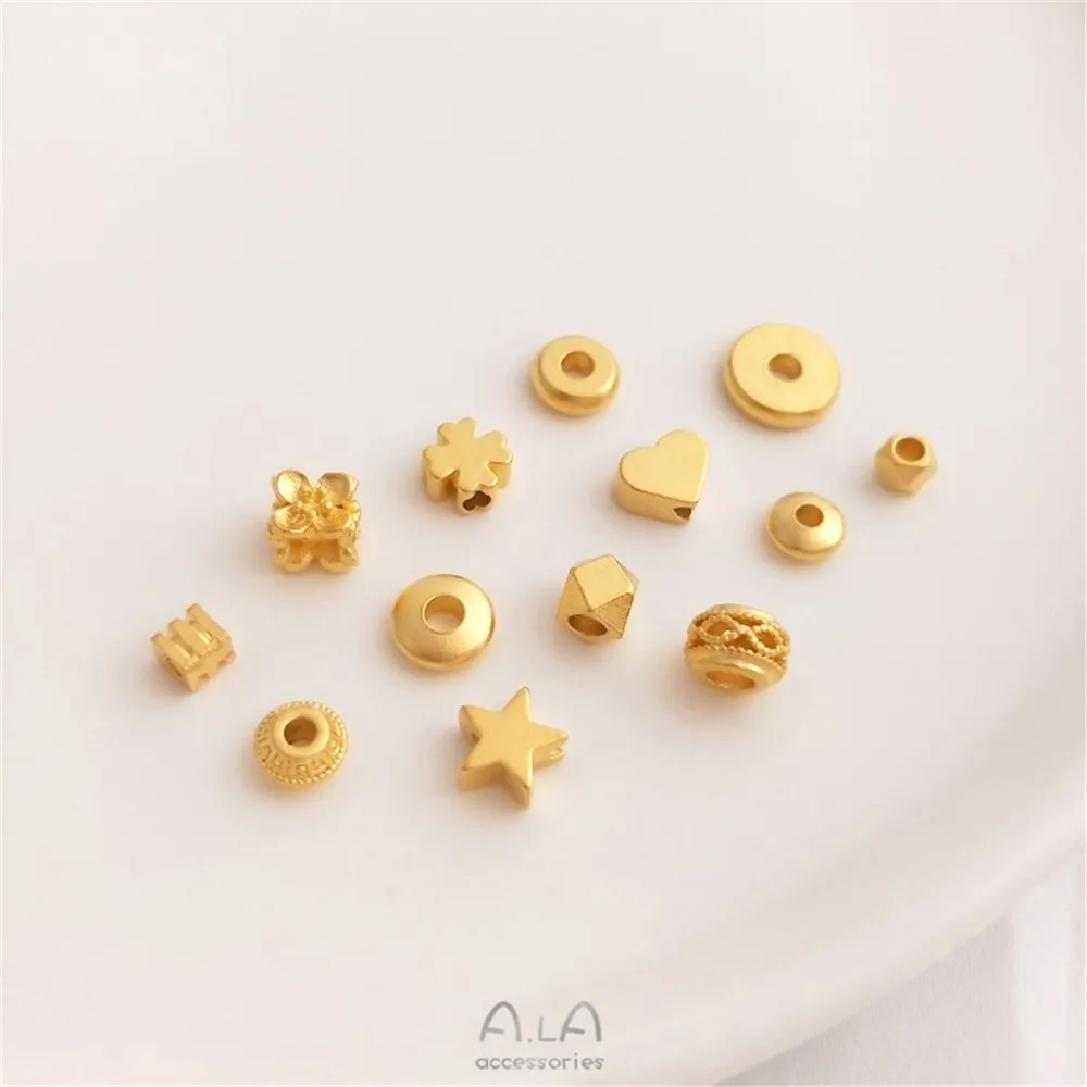 

Sand gold scattered bead septum abacus plate bead cut Angle bead peach heart four-leaf clover DIY string jewelry septum