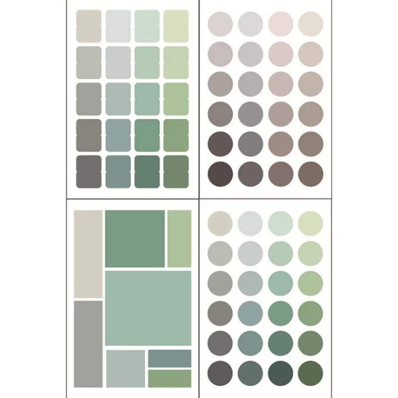 

4 листа в горошек Morandi, цветные индексные наклейки, альбом для вырезок, журнал, проект, изготовление счастливых открыток, украшения, уплотнительные наклейки