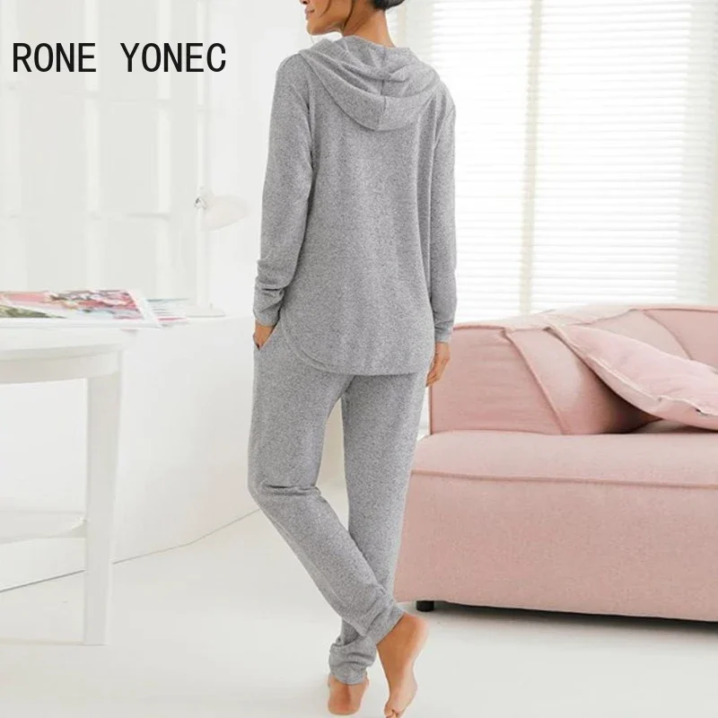 Женский Повседневный комплект из куртки с капюшоном и брюк длиной до щиколотки