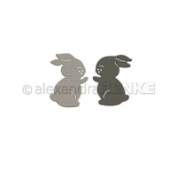 2022 new two rabbits hug set metal cutting dies diy gift card handmade decorate embossing molds craft knife blade punch template