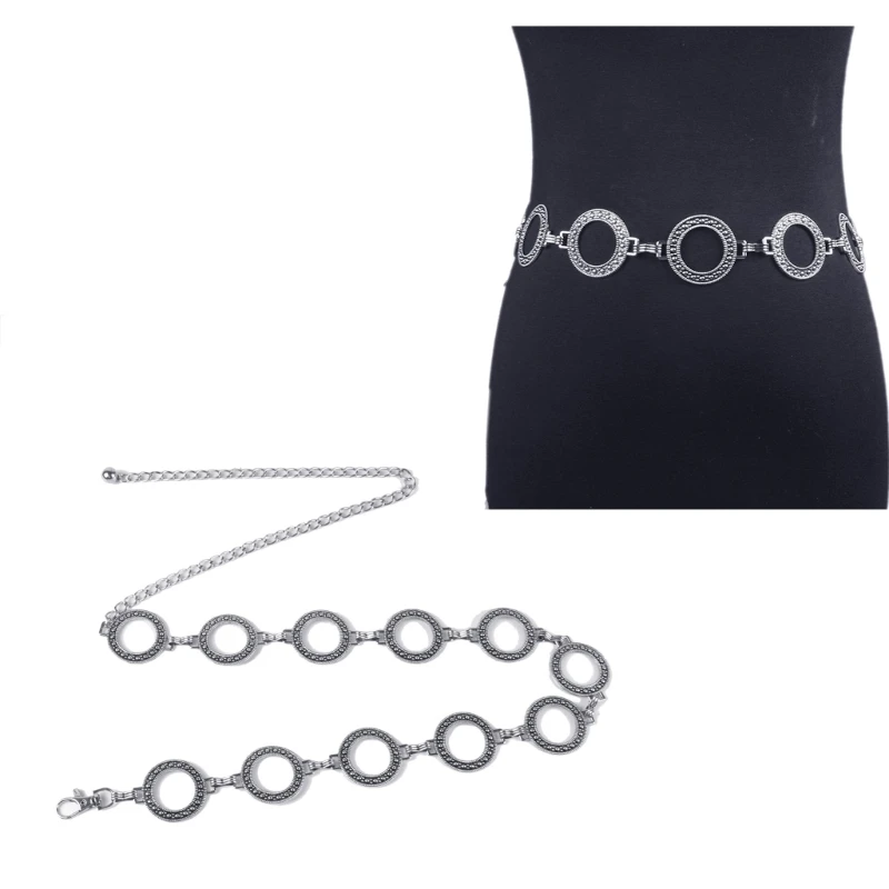 

Женская поясная цепочка из сплава, винтажный тонкий пояс для похудения на талии для классического пальто, рубашки