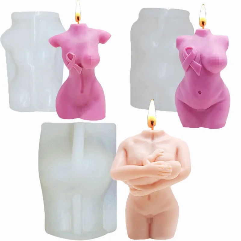 

Diy Bow Body Fat Woman Candle Silicone Mold Virgin Embrace Angel Aromatherapy Plaster Candle Molds for Candle Making Resin