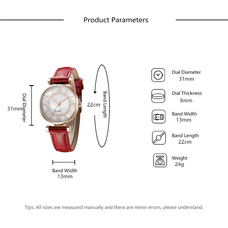 Простые модные женские часы с римскими цифрами кварцевые наручные круглым