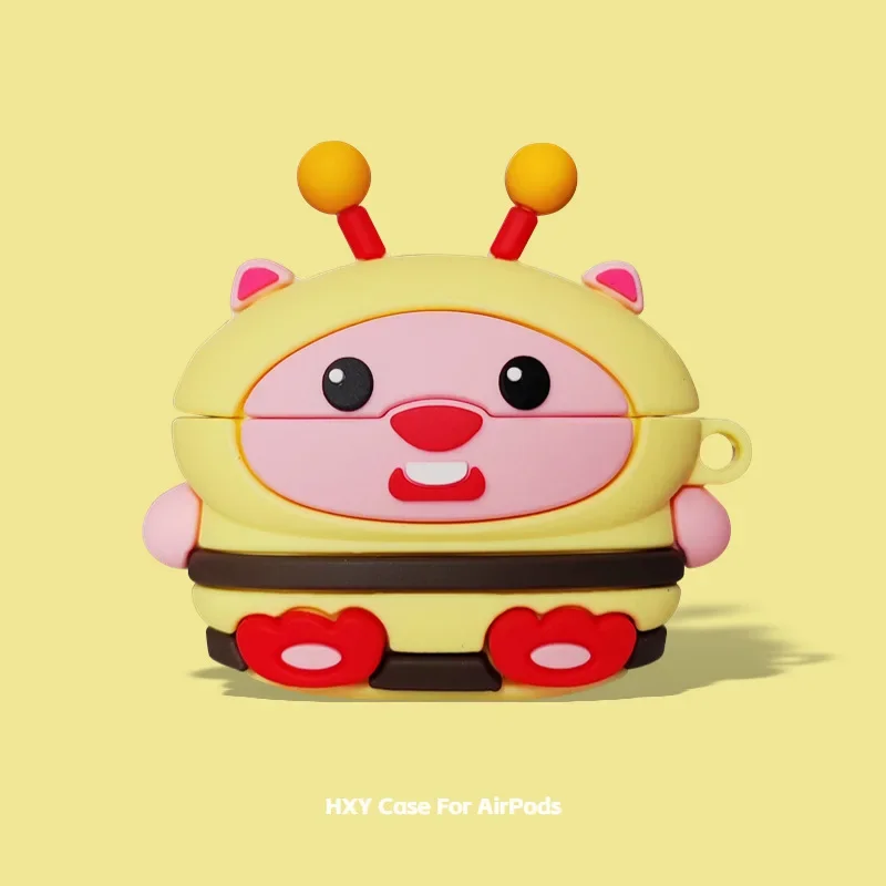 Чехол 3D Loopy Cartoon Beaver для Airpods Pro 2 мягкий силиконовый чехол наушников Bee 1 3