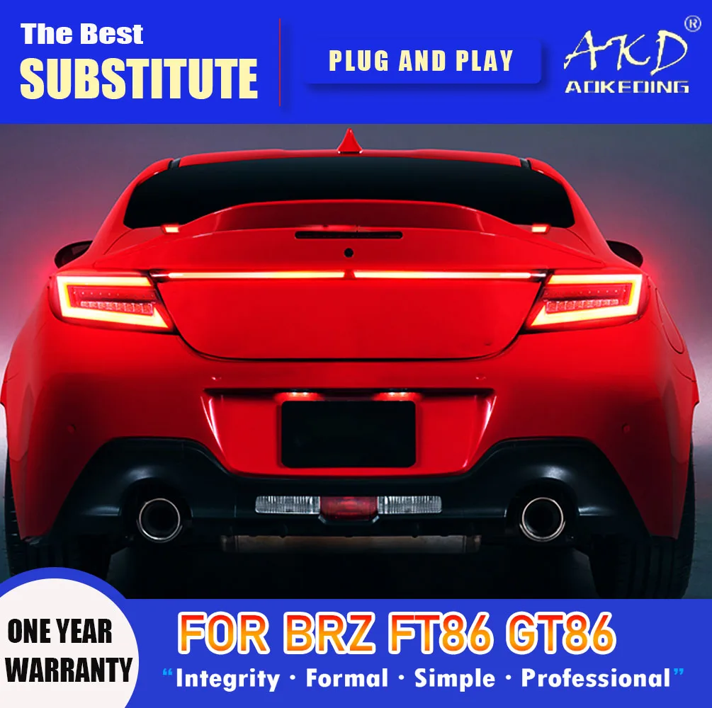 Задний фонарь AKD для Toyota GR86 Светодиодный задний 2022-2023 Subaru BRZ FT86 противотуманный