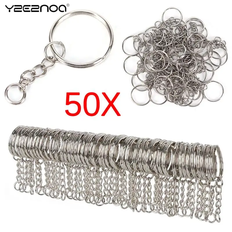 

50/100 шт посеребренные металлические чистый брелок для ключей Разделение кольцо ключ-брелок держатель кольца Для женщин Для мужчин DIY Ключ Це...