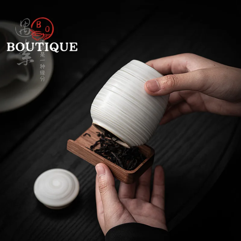 200 мл Ретро снежно-белая керамическая коробка для чая органайзер Мини