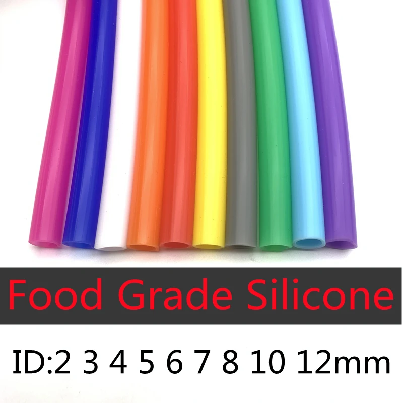 

1Meter ID 2 3 4 5 6 7 8 9 10 12mm Silicone Tube Flexible Rubber Hose Nontoxic Food Grade Soft Drinking Pipe Water Pipe Connector