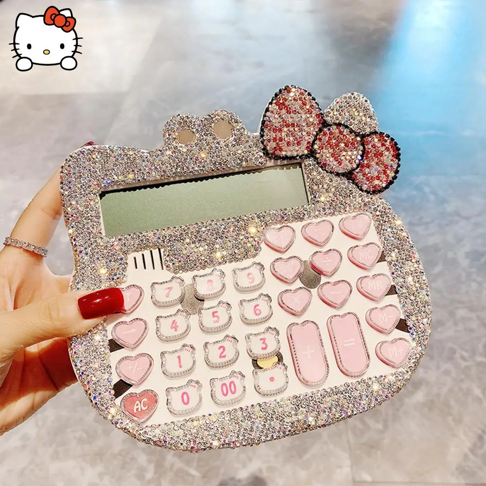 Sanrio Hello Kitty Kawaii калькулятор мультфильм аниме солнечная энергия голосовой стразы