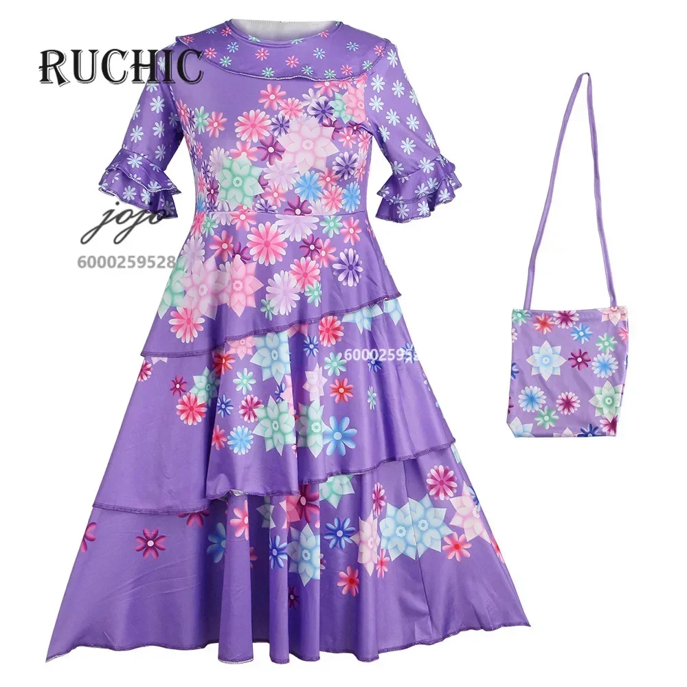 Косплей костюм Энканто Изабелла фиолетовый розовый