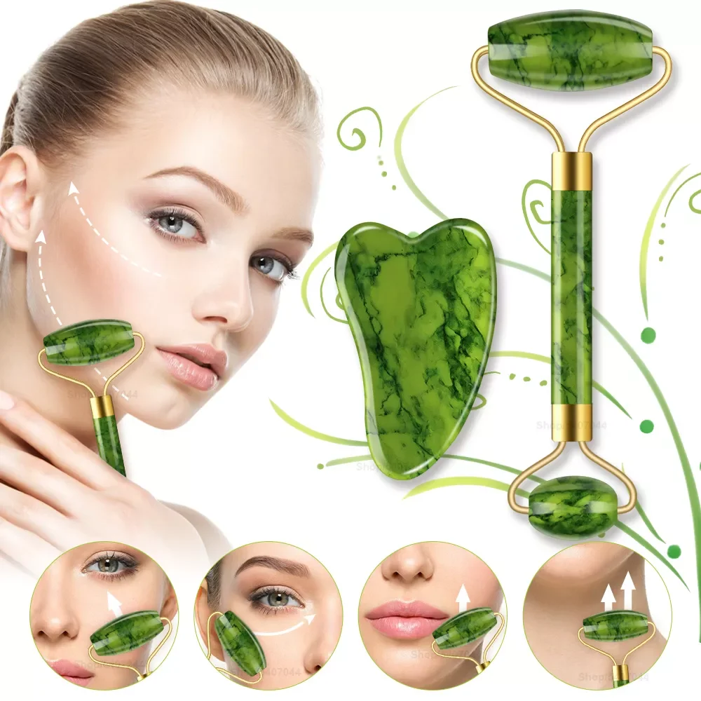 2pcs Massager For Face Jade Roller Set Green Facial Natural Gouache Scraper Body Back Beauty Skin Care Slimming Massagers
2pcs Massager For Face Jade Roller Set Green Facial Natural Gouache Scraper Body Back Beauty Skin Care Slimming Massagers