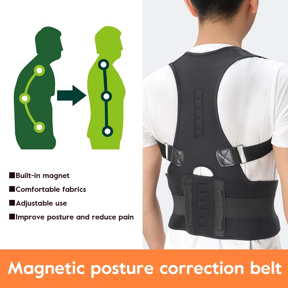 

Adjustable Brace Support Shoulder Back Support Belt Magnetic Therapy Posture Corrector Braces Clavicle Spine Support Reshape